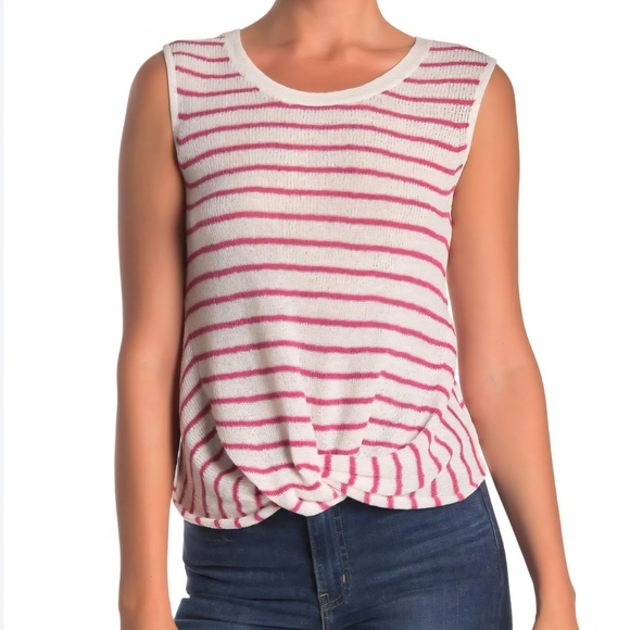 Splendid Tops - {Splendid} Sweater Knit Tank Top Red Stripes (Small)